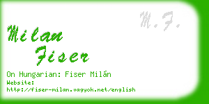 milan fiser business card